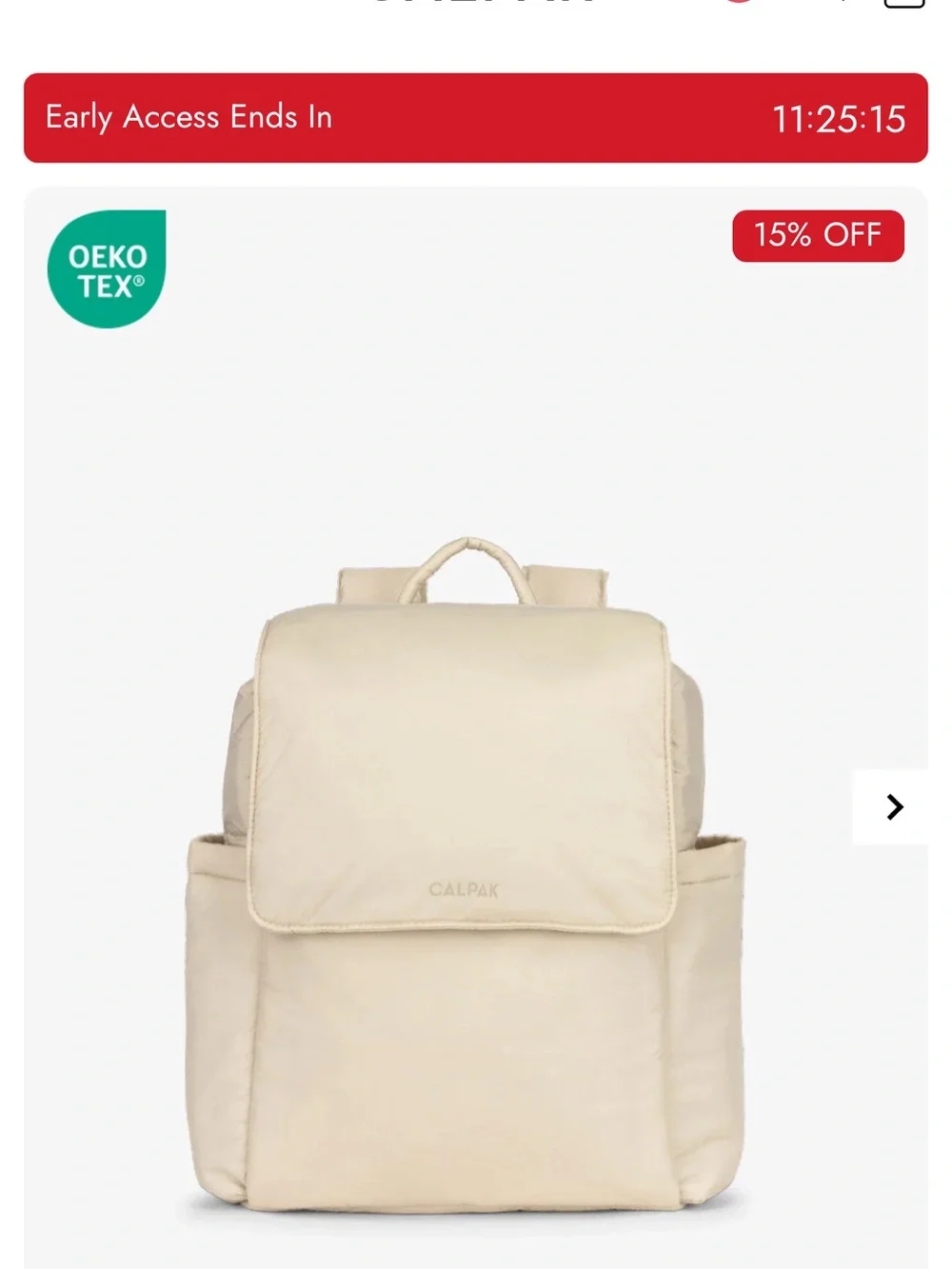 Calpak mini diaper back pack - oatmeal
